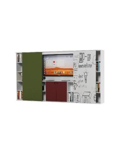 Libreria Multimediale con moduli di ricarica dispositivi e pannelli scorrevoli per le scuole.