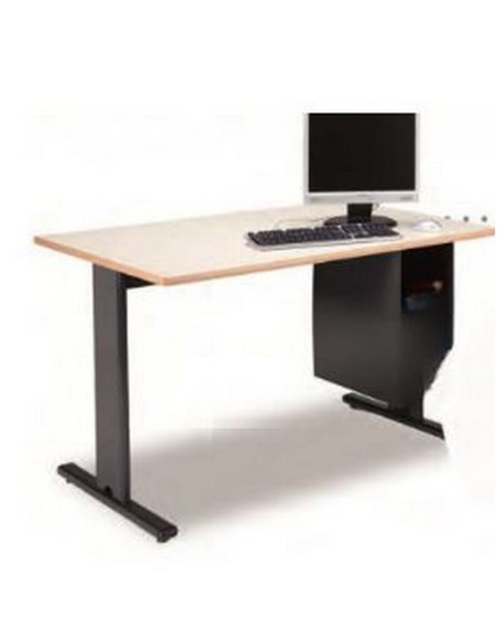 Tavolo porta-computer con gambe e trave canalizzati per le scuole.